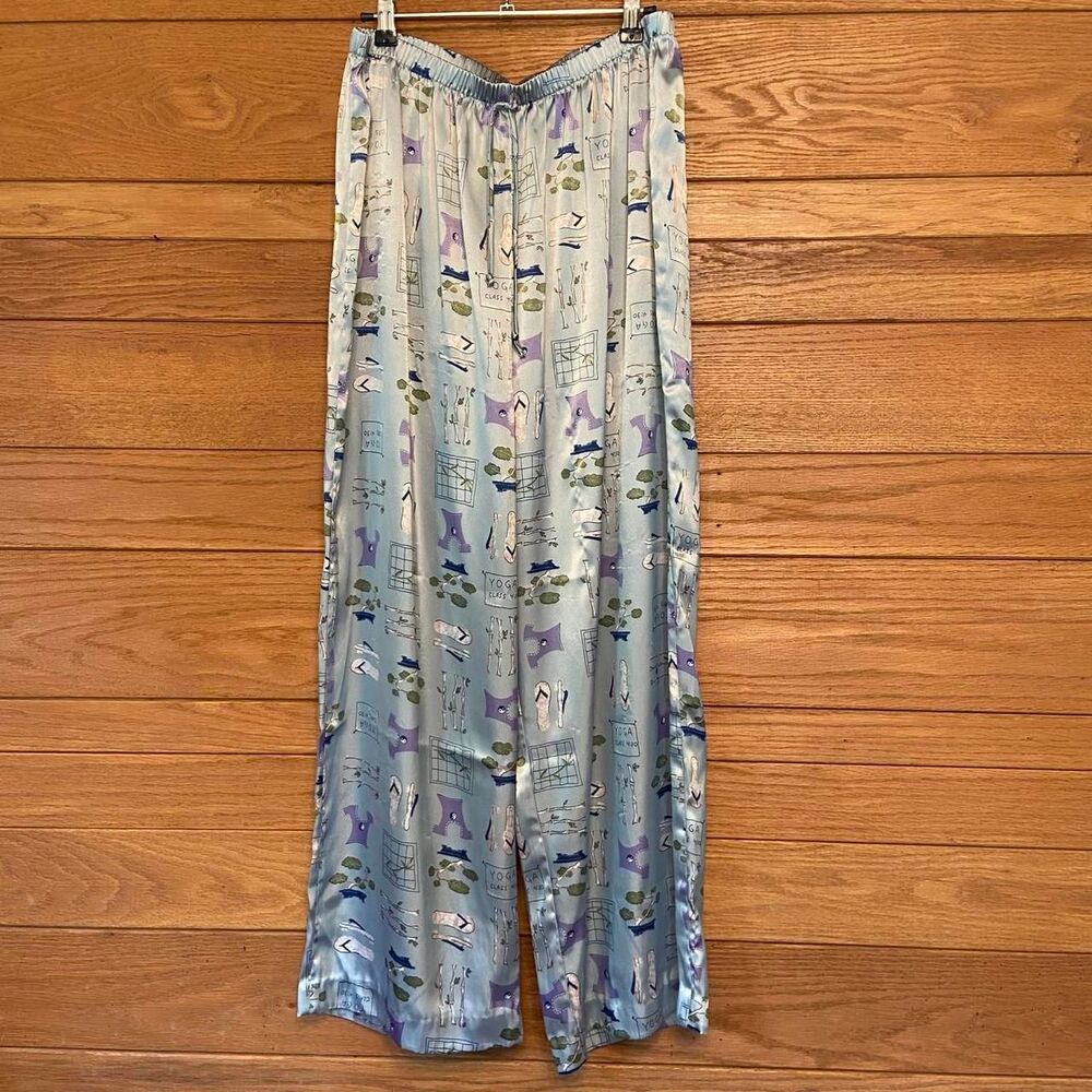 Vintage 90s yoga print Mixit satin pajama pants